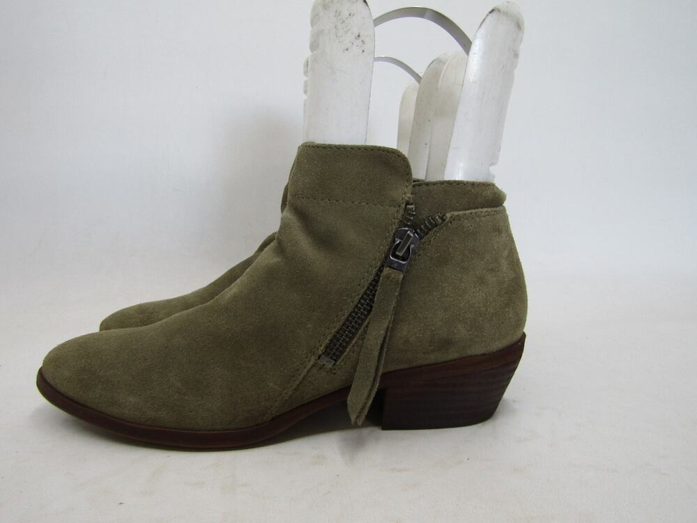 Sam Edelman Womens Size 7.5 M Green Suede Zip Ankle Fashion Boots Bootie